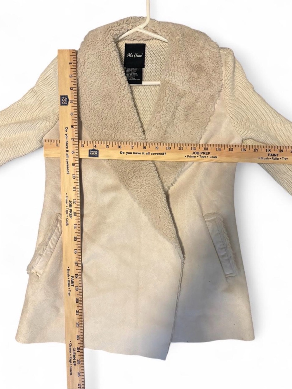 Me Jane Cream Sherpa Shawl-Collar Teddy Jacket - Picture 5 of 5